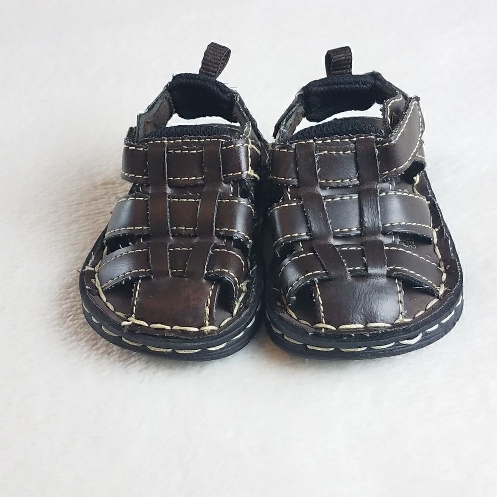 Faded Glory Infant/Toddler Cody Dark Brown Sandals